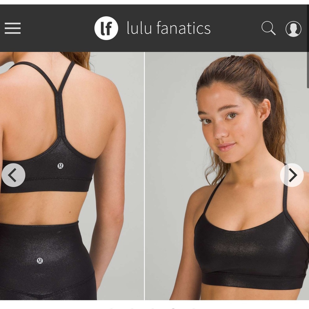 Lululemon Flow Y Nulu Bra Shine - Black Radiate Foil Print
